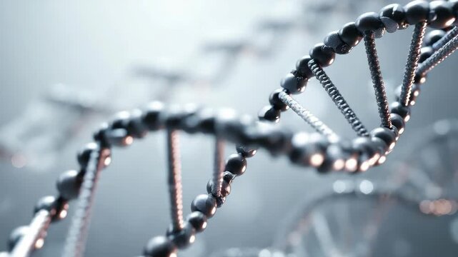 Close-up of dna double helix structure highlighting genetic science - Powered by Adobe