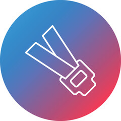 Seat Belt Line Gradient Circle Background Icon