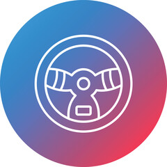Steering Wheel Line Gradient Circle Background Icon