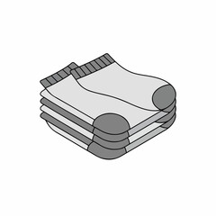 Simple Outline Stack of Socks Clothing Item Isometric Illustration