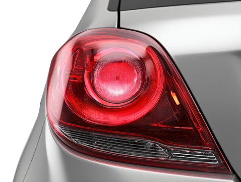 Car taillight isolated on transparent or white background, png