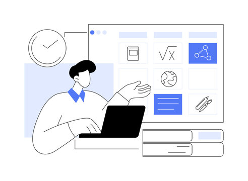 Class schedule isolated cartoon vector illustrations.