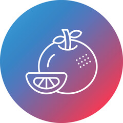 Tangerine Line Gradient Circle Background Icon