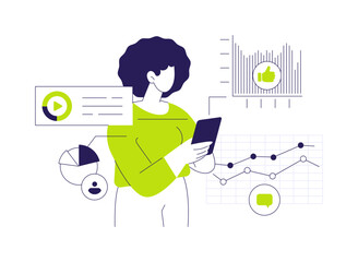 Social media data abstract concept vector illustration.