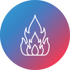 Fire Line Gradient Circle Background Icon