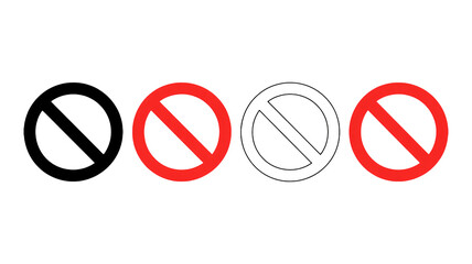 Bold red prohibition signs convey restriction warning stop forbidden no entry alerts