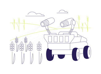 Spraying robot abstract concept vector illustration.