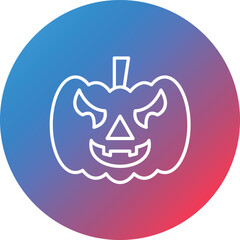 Jack-O-Lantern Line Gradient Circle Background Icon