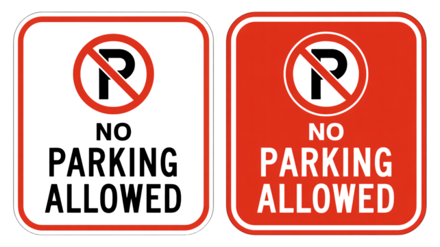 Essential no parking sign graphic for clear traffic management and safety notices