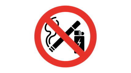 Clear warning sign prohibiting smoking and electrical hazards