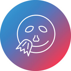 Cold Face Line Gradient Circle Background Icon