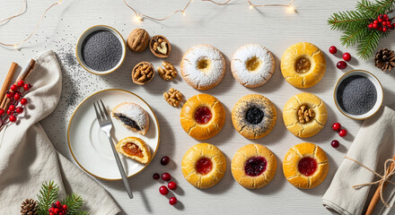 Fototapeta premium Holiday Cookies Colorful Traditional Sweets for Festive Celebrations