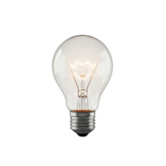 Incandescent light bulb isolated on transparent background is a classic lighting solution, providing warm and traditional illumination with its glowing filament