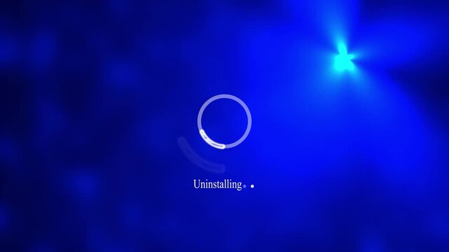 Uninstalling circle icon bar glow circle video animation uninstalling progress, update website, websites abstract, background..