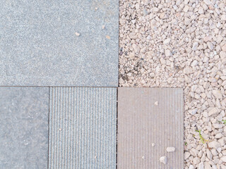 Grid Layout of Outdoor Flooring Materials in Neutral Tones