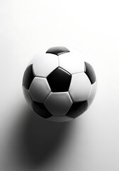 Naklejka premium Classic black and white soccer ball isolated on white background, ready for a game