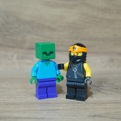 Naklejka premium Lego Minecraft Zombie and Lego Ninjago Ninja Figure Friendship