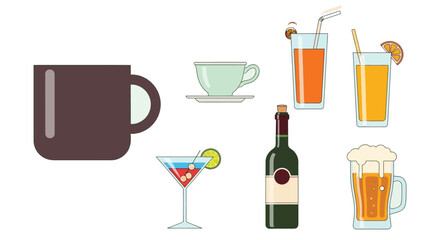 Various drinks illustration