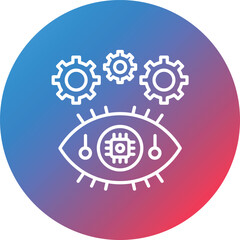 Eye Setting Line Gradient Circle Background Icon
