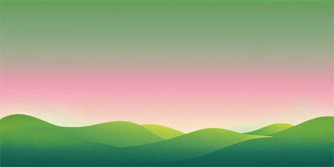 Obraz premium Vibrant abstract rainbow landscape vector with a colorful mountain, sky, and sunset scene