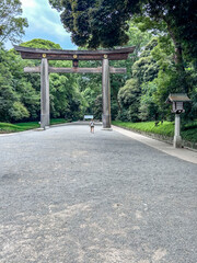 woman walking in a park in tokyo