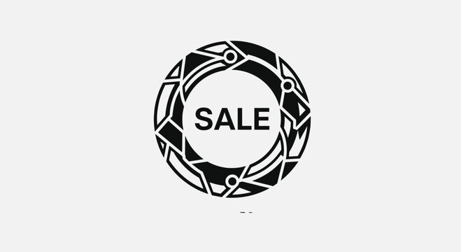 Dynamic modern sale graphic with bold typography and abstract geometric design for advertising promotions