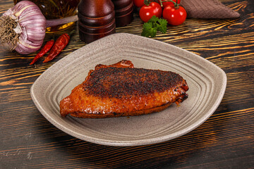 Roasted duck breast in cherry