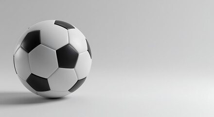Obraz premium A classic black and white soccer ball on a plain background