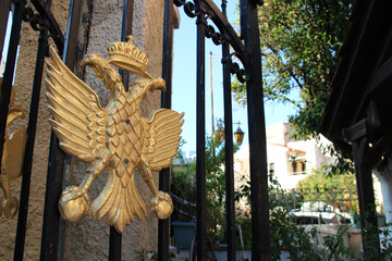 gate and rail of an orthodox church (agios nikolaos) in chania in crete in greece