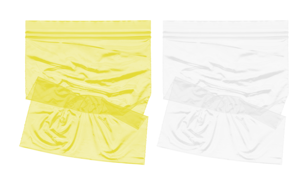 Realistic vector illustration of transparent empty plastic zipper bag mockup