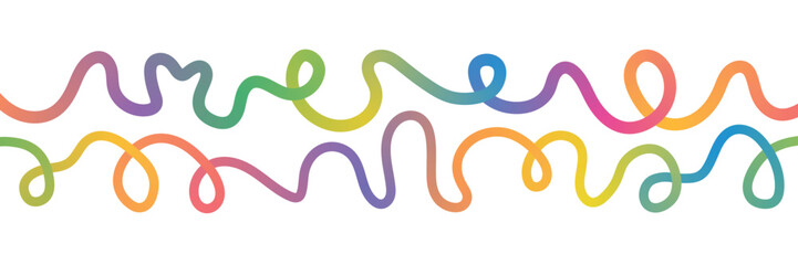 The pattern of abstract color gradient lines.  Gradient Vector Wave 3D Graphic Shapes.  Rainbow Wavy Organic Ribbons.  A fun set of color gradient lines for kids to doodle.