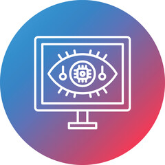 Computer Vision Line Gradient Circle Background Icon