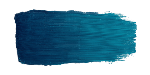 3d illustration of dark teal paint stroke isolated on transparent background, painted with brush