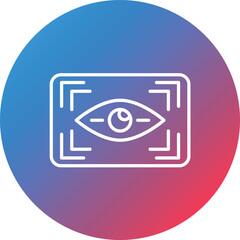 Eye Scanner Line Gradient Circle Background Icon