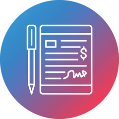 Smart Contact Line Gradient Circle Background Icon