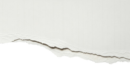 Obraz premium Cracked white paper surface with torn edge isolated on transparent background