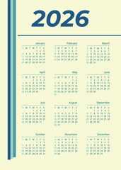 calendar 2026 100% edit able and resize able file