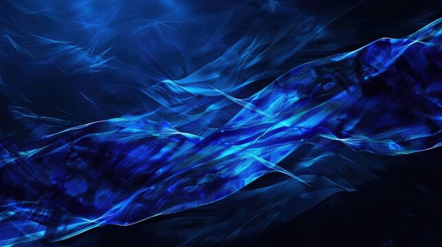 Scotland's National Day celebration, abstract blue background, elegant flying silk fabric, horizontal banner, copy space, free space for text