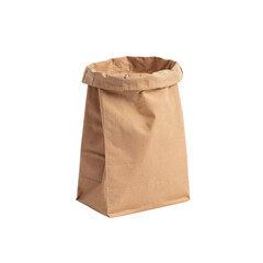 Minimalist studio shot of an open brown paper bag, perfect for eco friendly packaging mockups