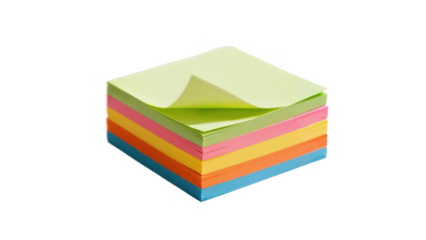 Stack of colorful sticky notes perfect for reminders and organizing tasks, enhancing productivity
