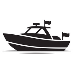 Modern motorboat isolated on white background, a sleek and powerful vessel for water adventures