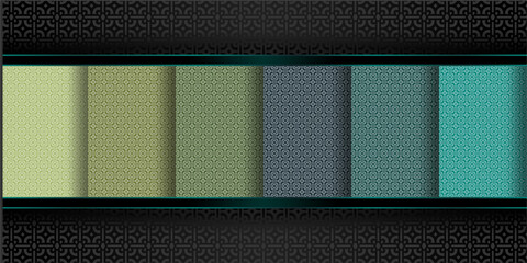 Islamic Arabic Moroccan Seamless Geometric Pattern Background Set for Ramadan Modern Luxury Wallpaper and Print Packaging Design EPS