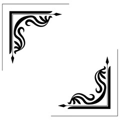 Set vintage frame corners design elements. Vintage line decoration frames collection. Vector illustration. Vintage Corner Decoration Vector Set. Decorative corner ornament with leaves and vignettes