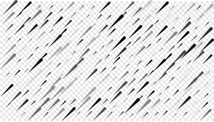 Flat Vector Rain. Subtle grey raindrops on white isolated background.