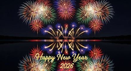 Spectacular Fireworks Display Welcoming the New Year 2026