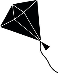 Geometric Diamond Kite Silhouette with Curved Tail