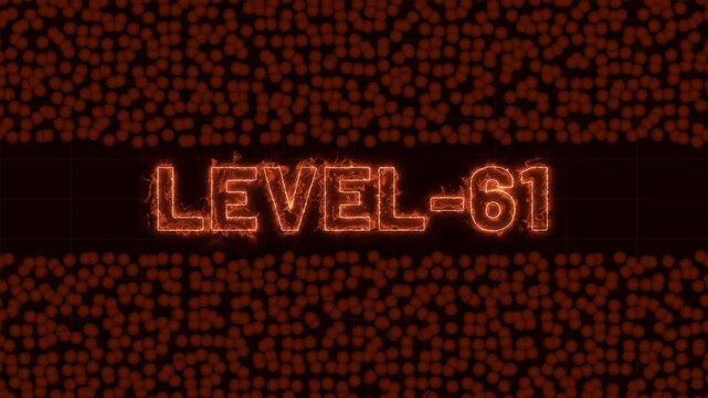 Dynamic Text Level-61 Animation with CC Ball Action Effect on Black Background &mdash; Futuristic 4k Motion Graphic