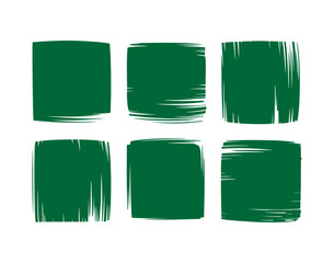 green color stroke squares on white background