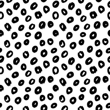 Black color circle texture seanless pattern