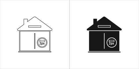 Icon of a house with a mail slot and parcel compartment